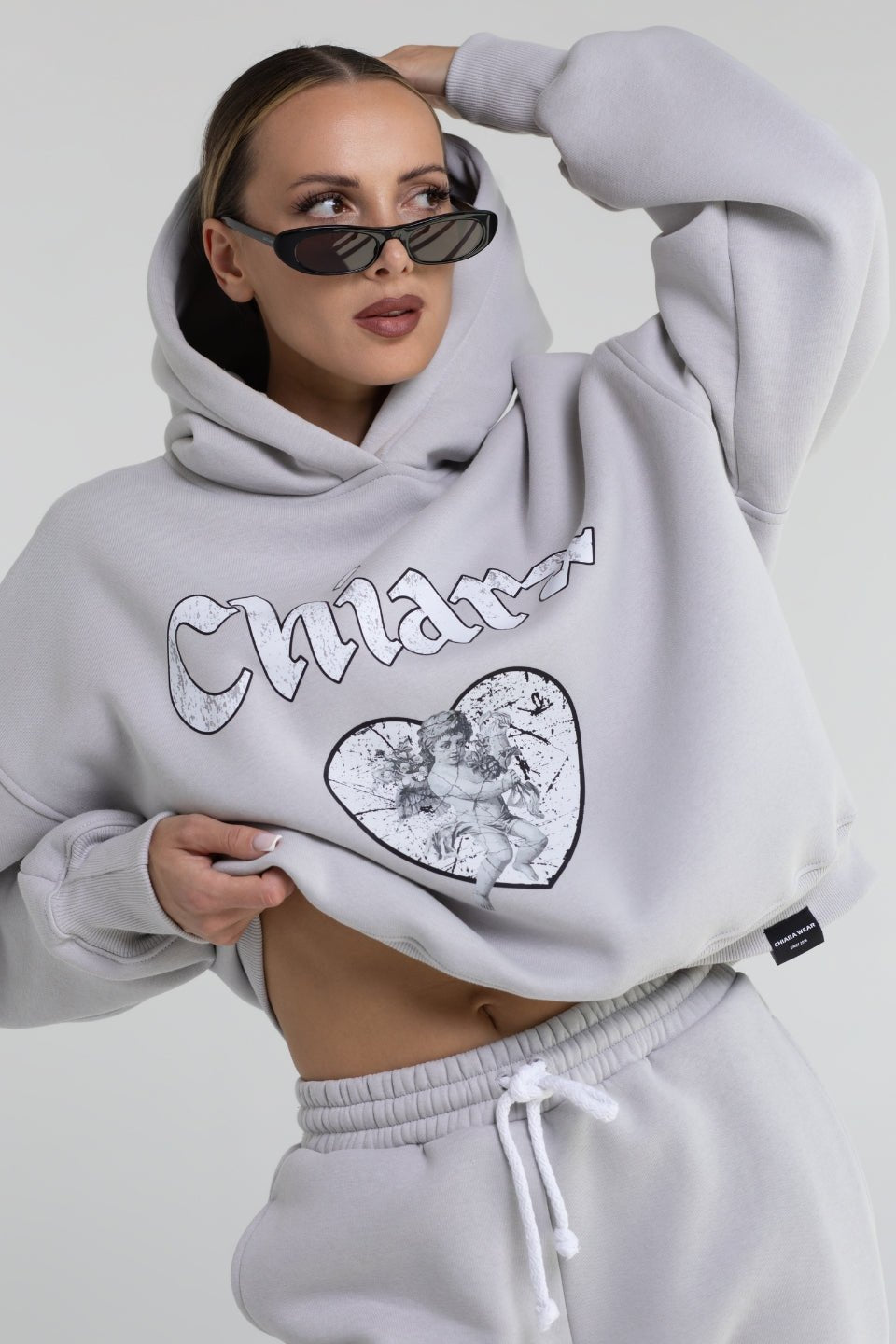 Bluza damska hoodie ANGEL - jasny szary - Chiara Wear