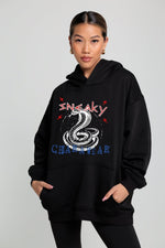 Załaduj obraz do przeglądarki galerii, Bluza damska hoodie SNEAKY - czarny - Chiara Wear
