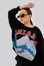 Załaduj obraz do przeglądarki galerii, Bluza damska oversize APRES SKI - czarny - Chiara Wear
