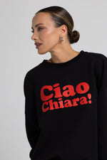 Załaduj obraz do przeglądarki galerii, Bluza damska oversize CIAO CHIARA - czarny - Chiara Wear
