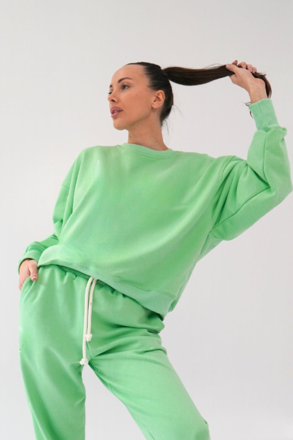 Bluza damska oversize - pistacja - Chiara Wear