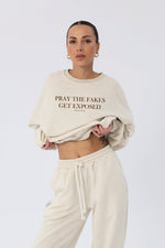 Załaduj obraz do przeglądarki galerii, Bluza damska oversize PRAY - len - Chiara Wear
