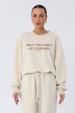 Załaduj obraz do przeglądarki galerii, Bluza damska oversize PRAY - len - Chiara Wear
