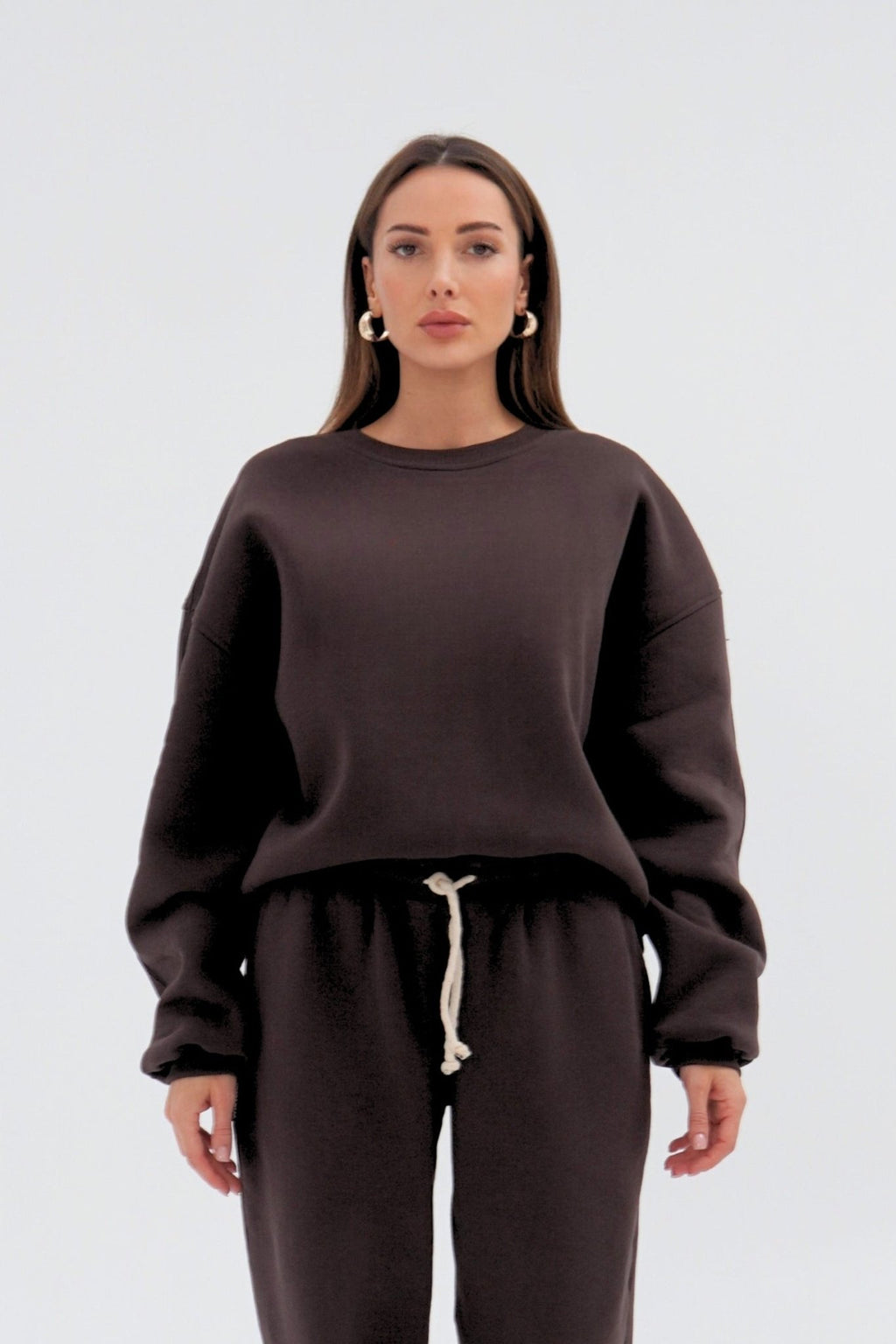 Bluza oversize CHOCOLATE - brązowa - Chiara Wear