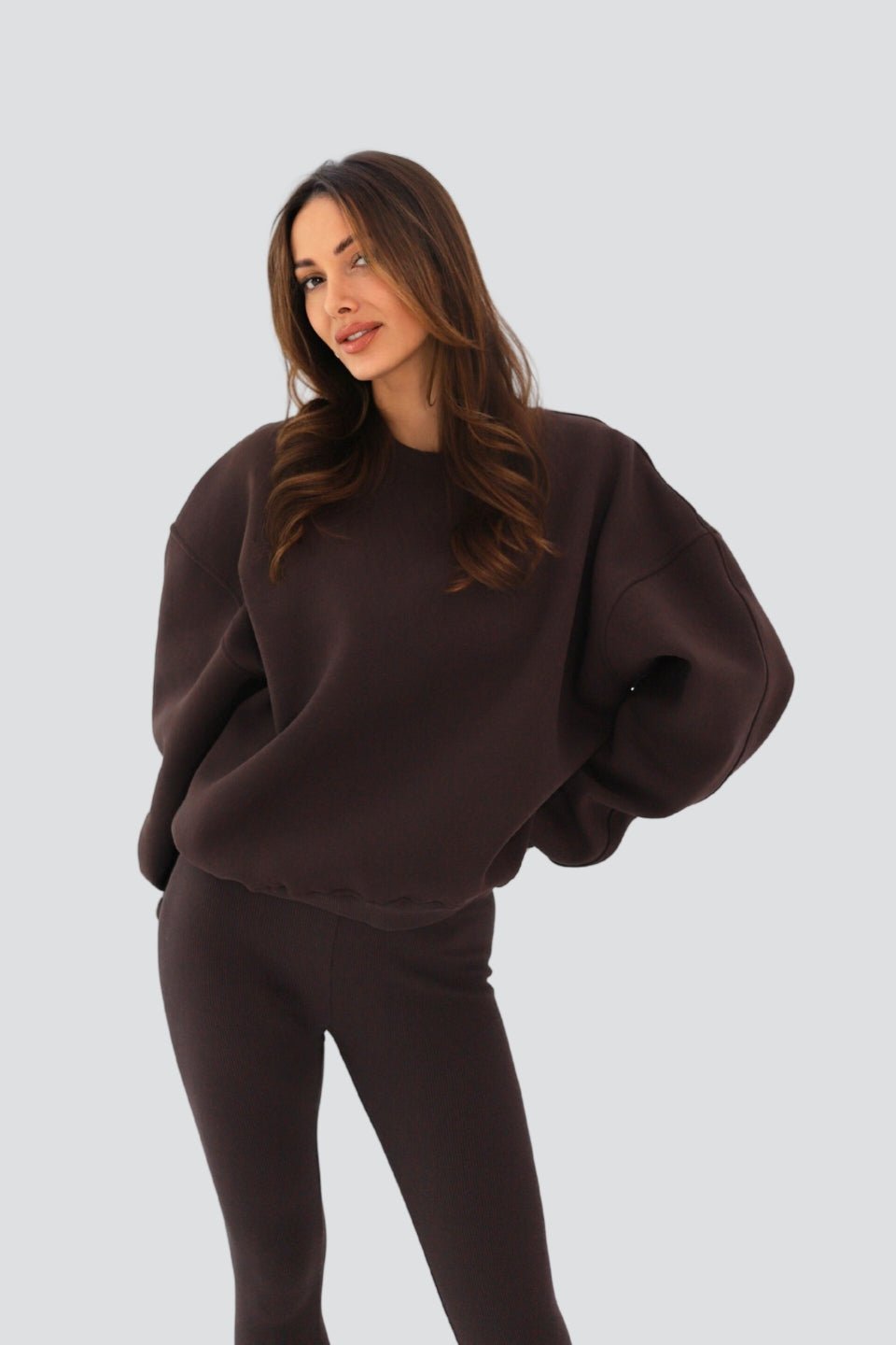 Bluza oversize CHOCOLATE - brązowa - Chiara Wear