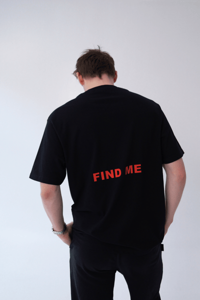 T-shirt bawełna z recyklingu oversize TINDER męski - czarny - Chiara Wear