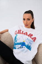 Załaduj obraz do przeglądarki galerii, T-shirt bawełniany oversize APRES SKI - biały - Chiara Wear
