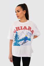 Załaduj obraz do przeglądarki galerii, T-shirt bawełniany oversize APRES SKI - biały - Chiara Wear
