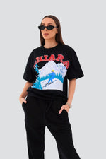 Załaduj obraz do przeglądarki galerii, T-shirt bawełniany oversize APRES SKI - czarny - Chiara Wear
