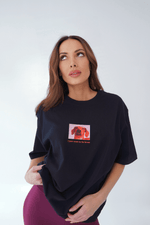 Załaduj obraz do przeglądarki galerii, T-shirt bawełniany oversize DOG - czarny - Chiara Wear
