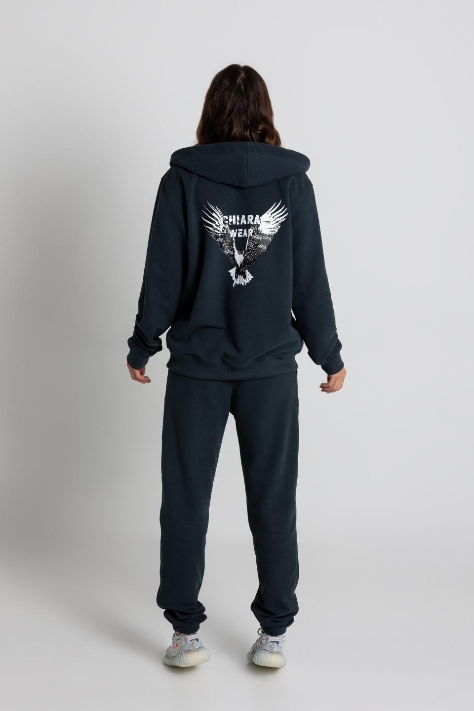 Bluza damska z kapturem hoodie FLY - granatowy - Chiara Wear