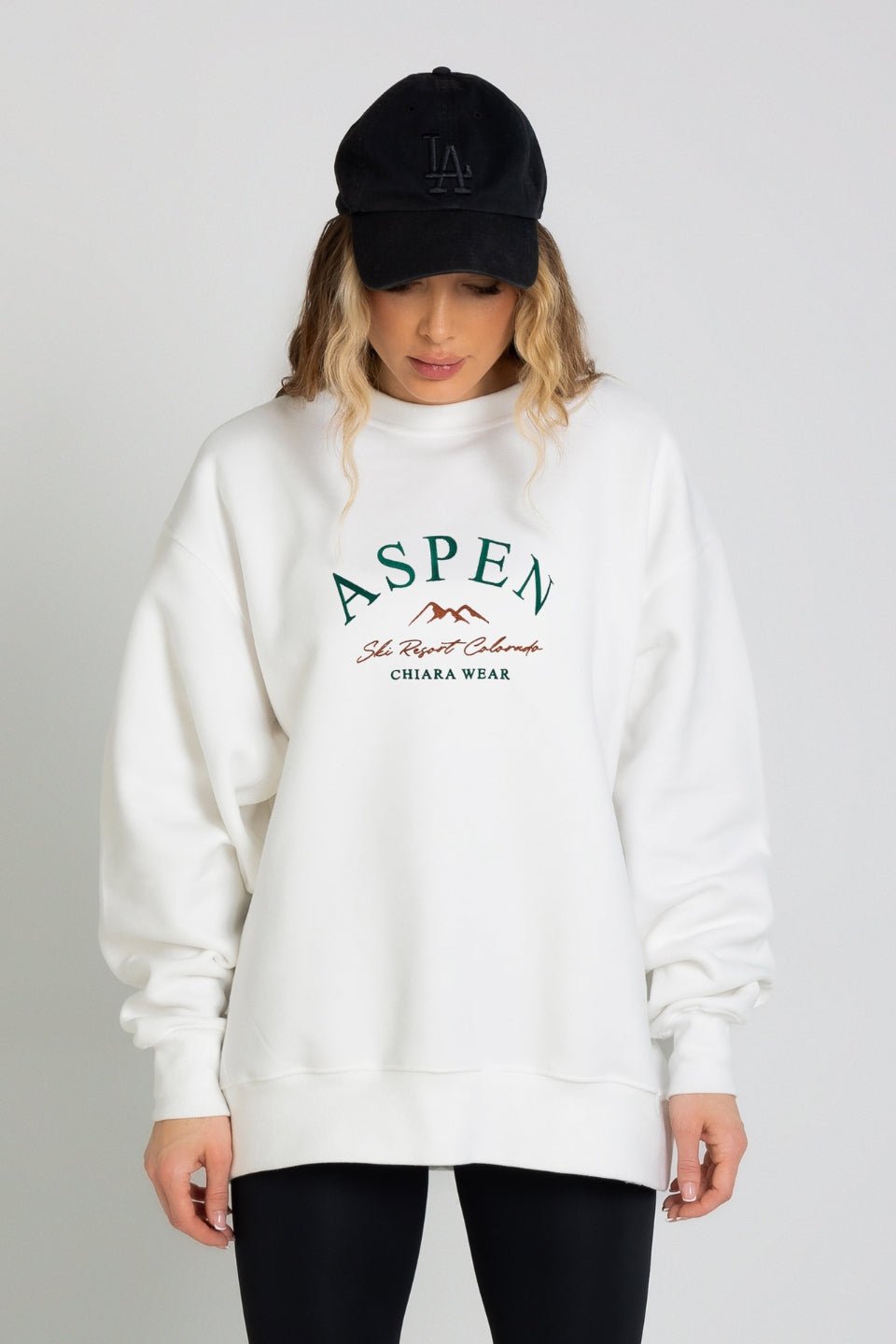 Bluza LONG haft ASPEN - biały - Chiara Wear