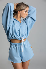 Load image into Gallery viewer, Bluza na zamek z kapturem - BABY BLUE - Chiara Wear
