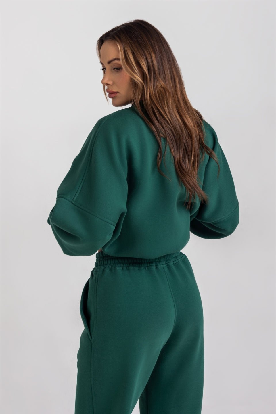Bluza oversize haft CHIARA - butelkowa zieleń - Chiara Wear