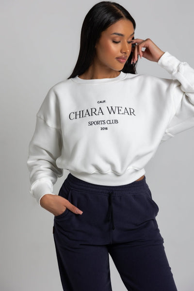 Bluza SHORT haft CHIARA - biały - Chiara Wear