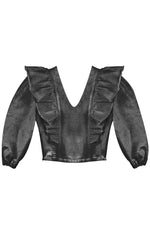 Load image into Gallery viewer, Bluzka BUTTERFLY - czarny jeans - Chiara Wear
