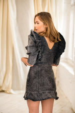Load image into Gallery viewer, Bluzka BUTTERFLY - czarny jeans - Chiara Wear
