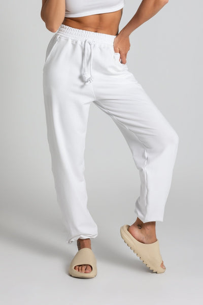 Komplet dresowy top + spodnie - biały - Chiara Wear