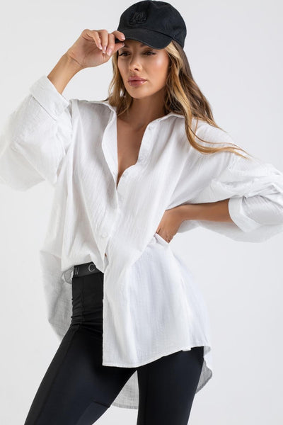 Koszula oversize LIMA - biały - Chiara Wear