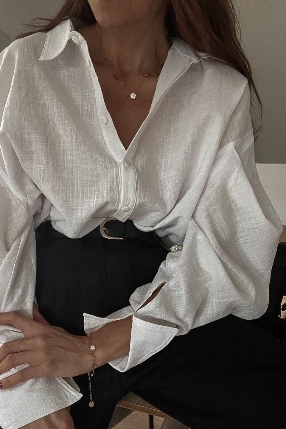 Koszula oversize LIMA - biały - Chiara Wear