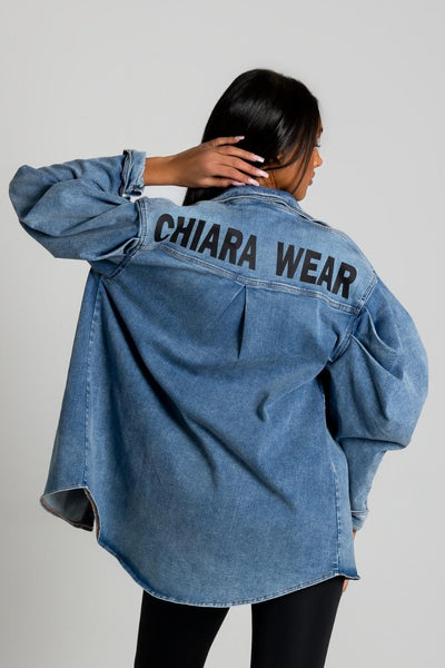 Kurtka jeansowa oversize LIMA - niebieski - Chiara Wear