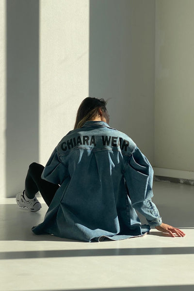 PREORDER 30.09 - Kurtka jeansowa oversize LIMA - niebieski - Chiara Wear