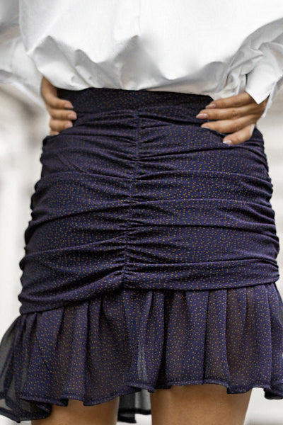 Spódnica KAYA - ciemnoniebieski w kropki - Chiara Wear