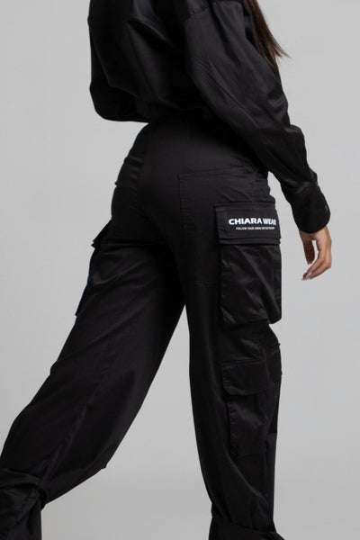 Spodnie CARGO nadruk CHIARA - czarny - Chiara Wear