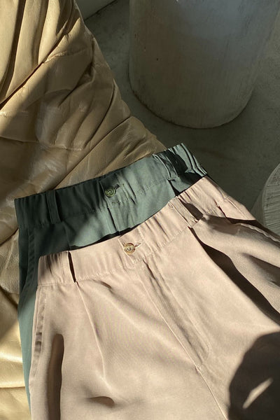 Spodnie garniturowe damskie GARCON TALL - khaki - Chiara Wear
