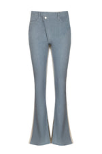 Załaduj obraz do przeglądarki galerii, Spodnie jeansowe dzwony PATCHWORK - beżowo-niebieskie - Chiara Wear
