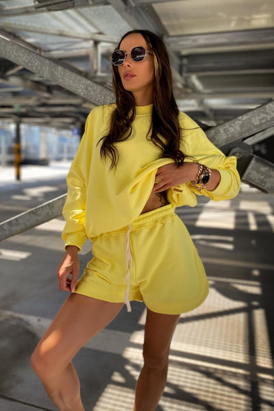 Szorty dresowe HAWAII - żółty - Chiara Wear