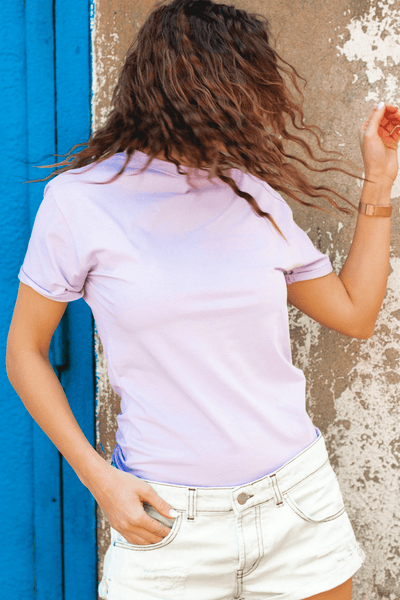 T-shirt damski BASIC - fioletowy - Chiara Wear