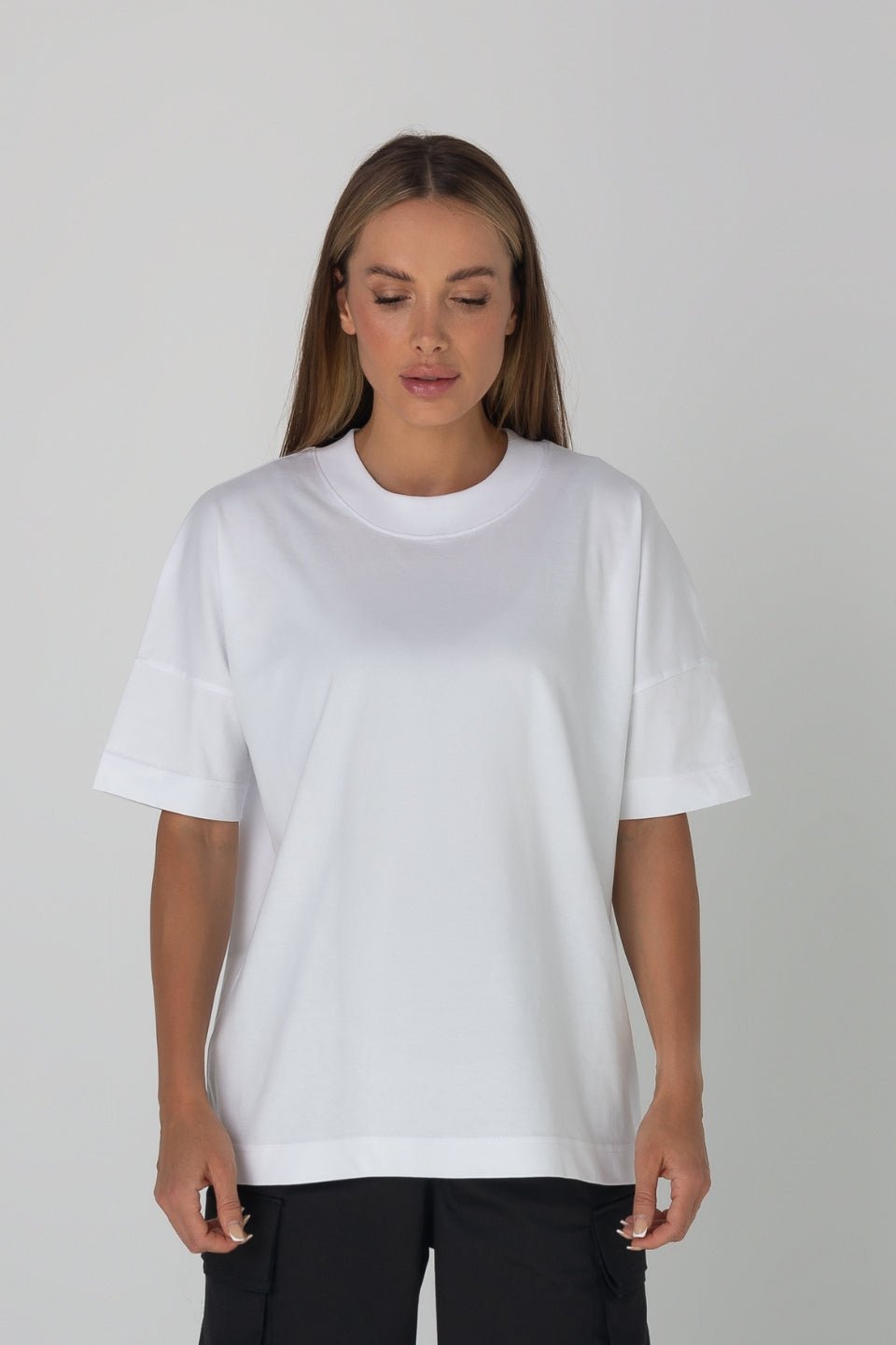 T-shirt damski oversize unisex - biały - Chiara Wear
