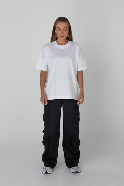 T-shirt damski oversize unisex - biały - Chiara Wear