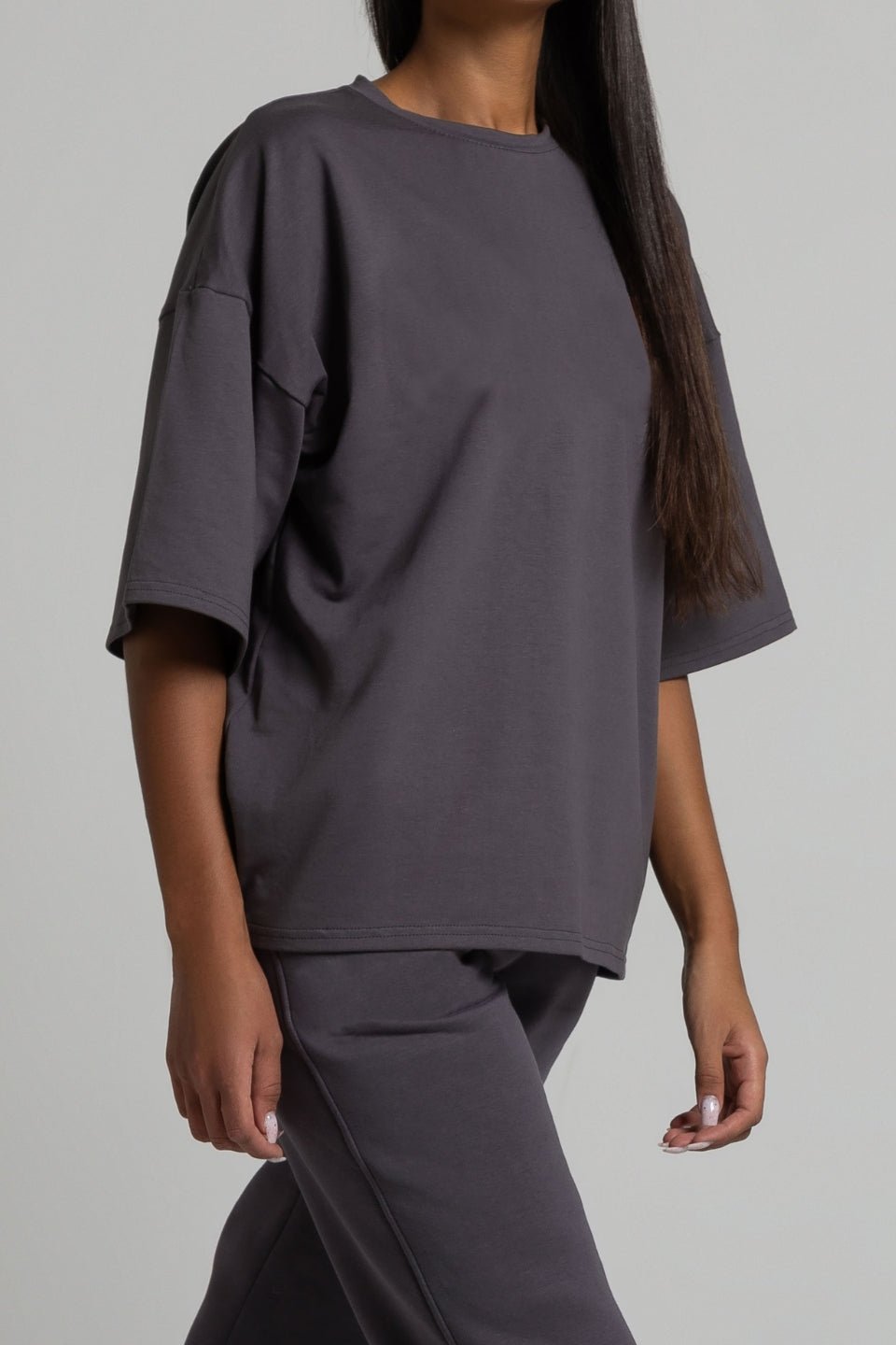 T-shirt damski oversize UNISEX - grafit - Chiara Wear