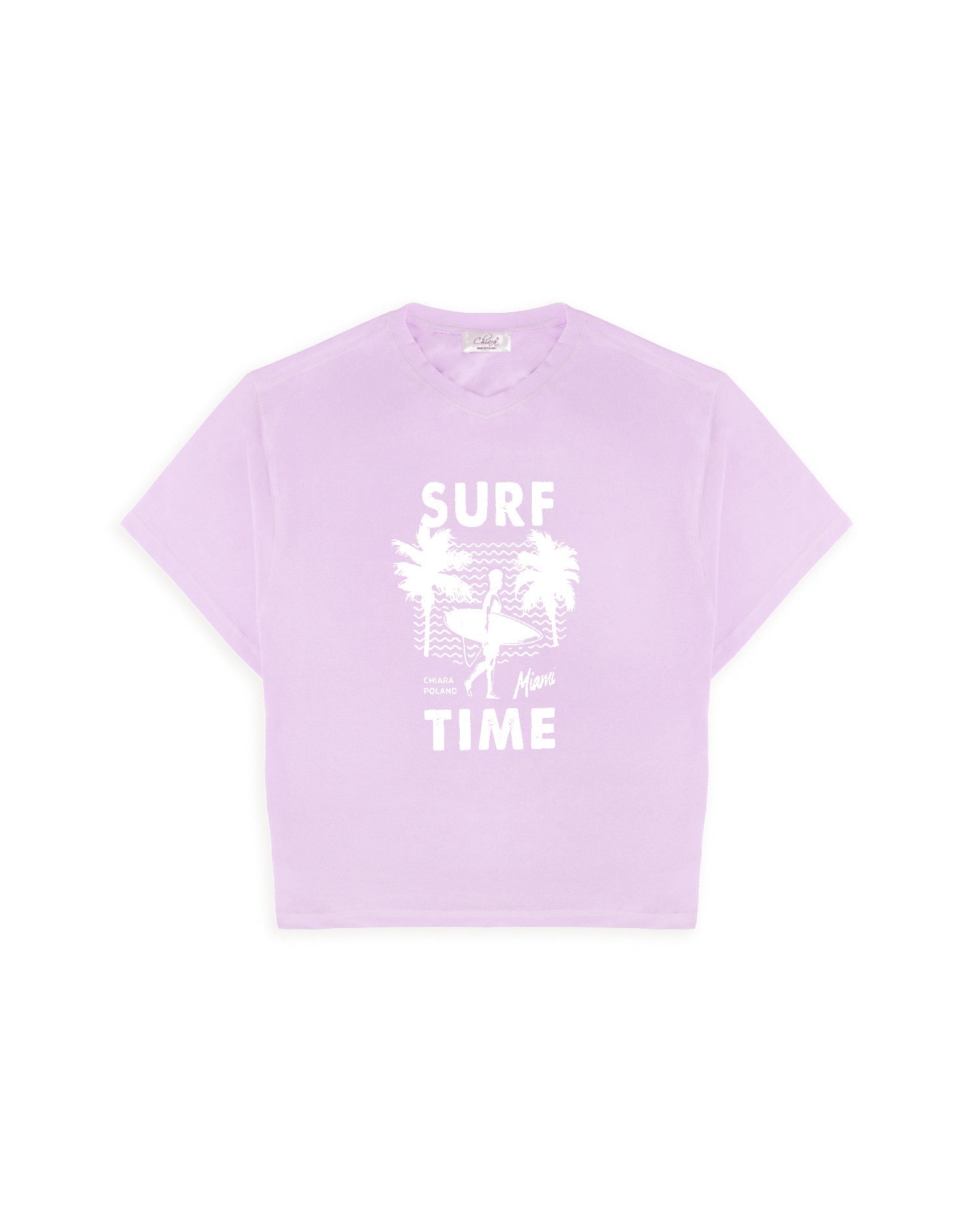 T-shirt damski SURF TIME - liliowy - Chiara Wear