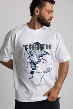 Załaduj obraz do przeglądarki galerii, T-shirt męski oversize TRUTH - biały - Chiara Wear
