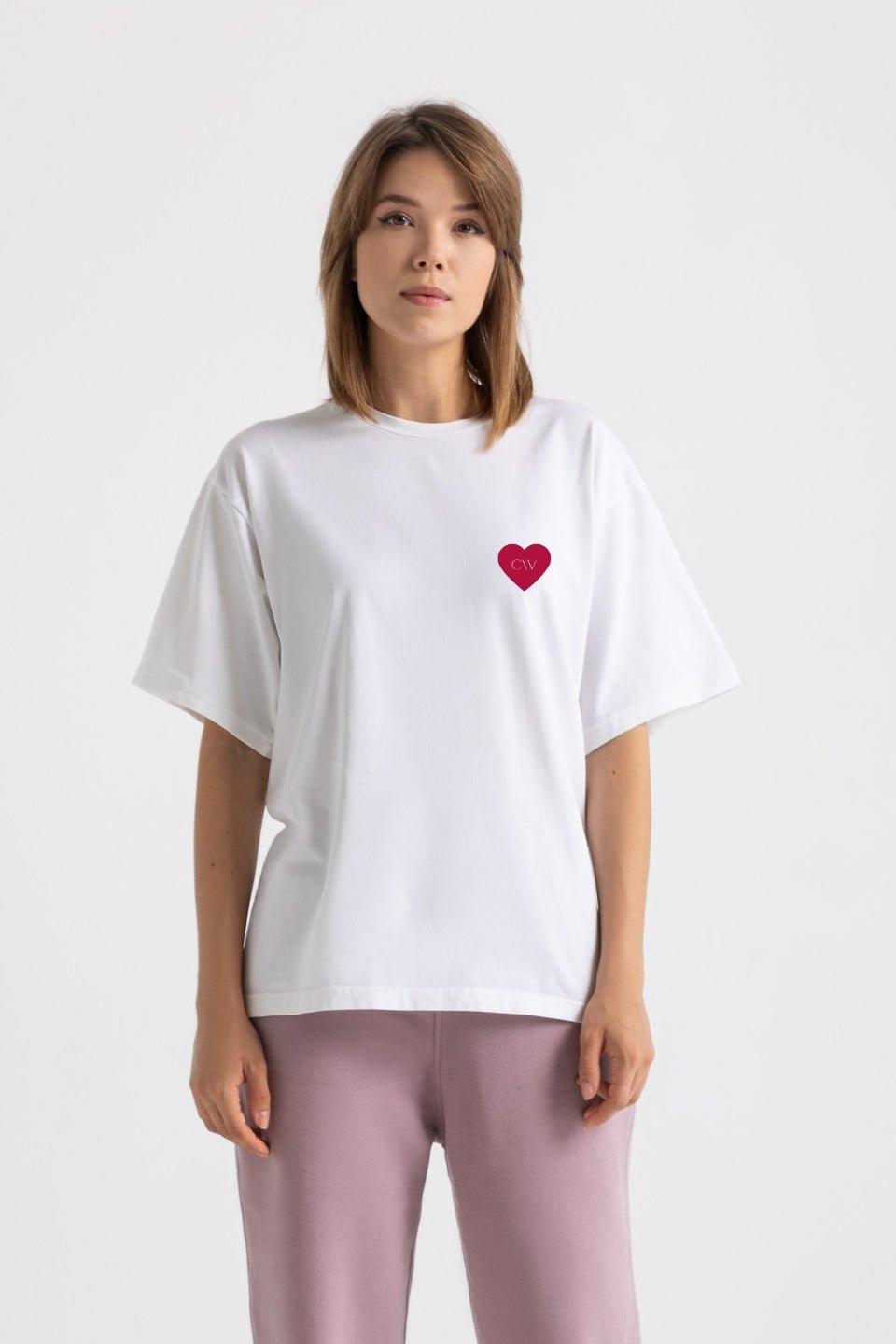 T-shirt oversize IT'S YOU - biały - Chiara Wear