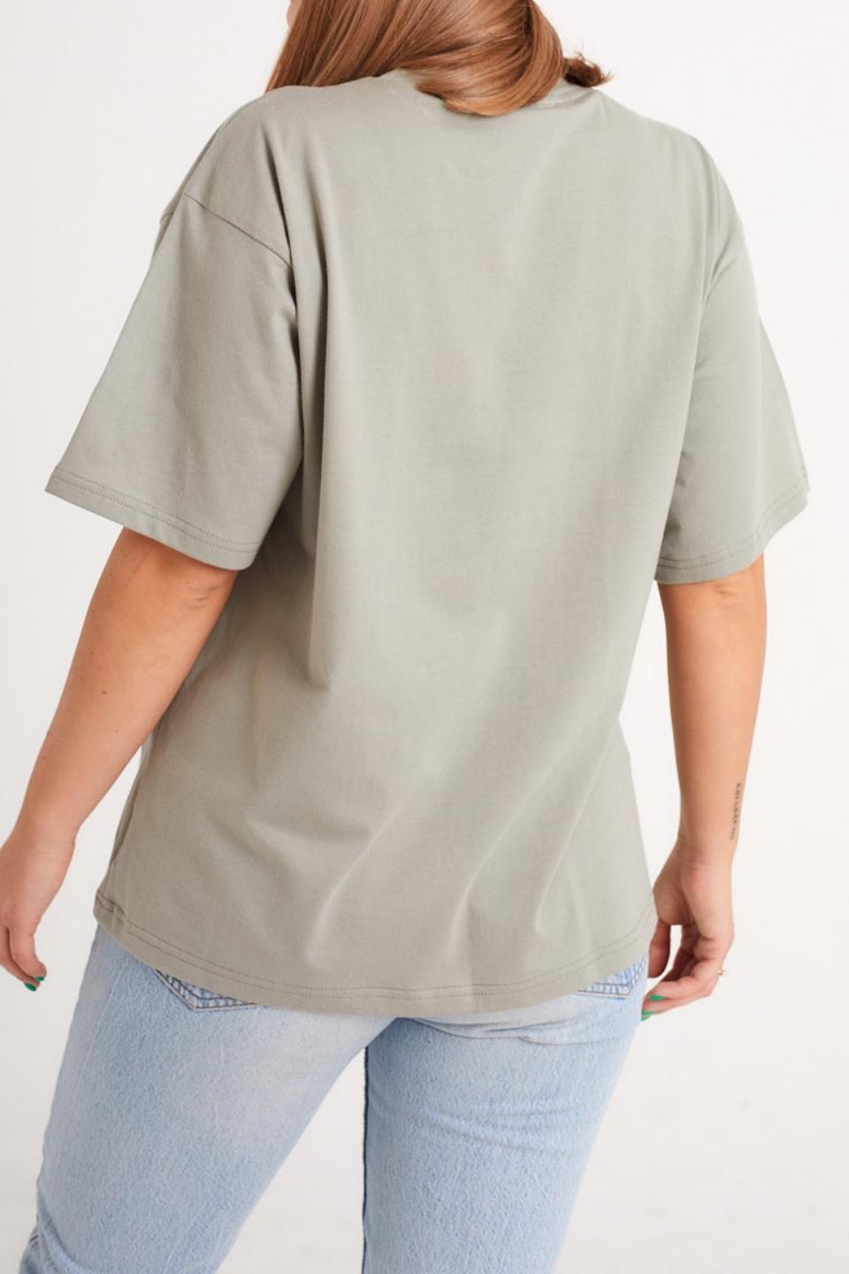T-shirt oversize OLIVE - oliwkowy - Chiara Wear