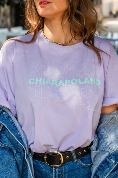 T-shirt oversize THANK YOU - fioletowy - Chiara Wear