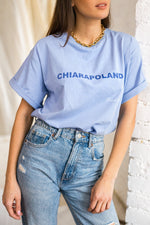 Załaduj obraz do przeglądarki galerii, T-shirt oversize THANK YOU - niebieski - Chiara Wear
