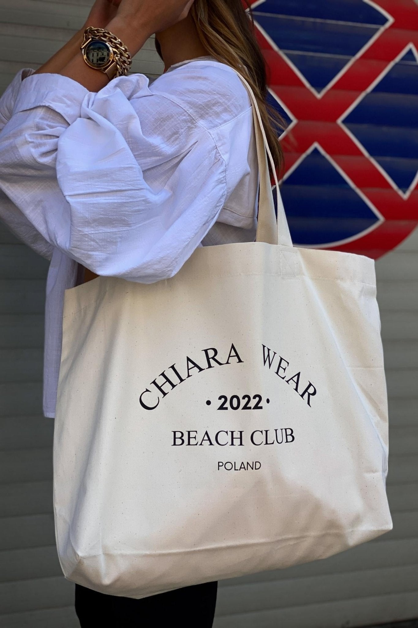 Torba plażowa BEACH CLUB - beżowy - Chiara Wear