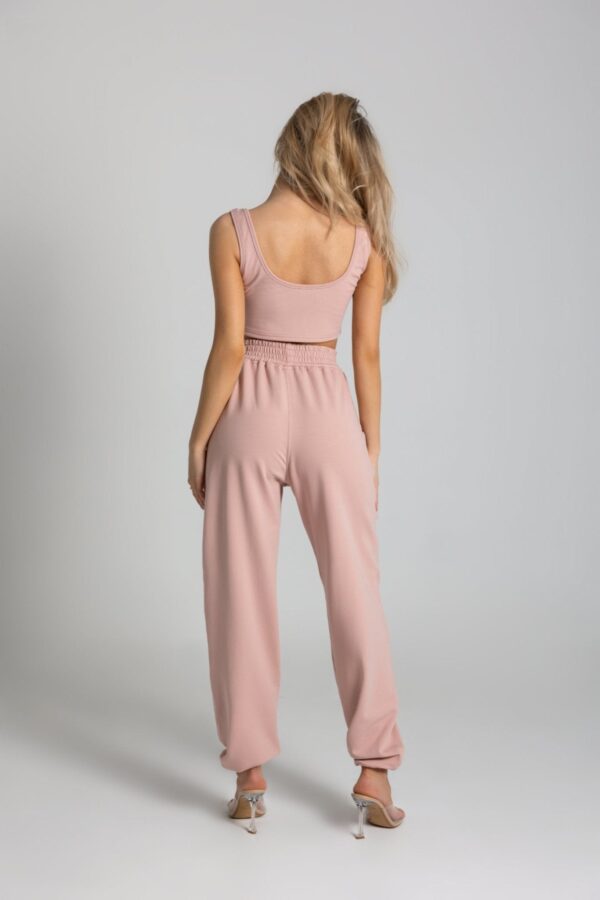 Komplet dresowy top + spodnie - różowy - Chiara Wear