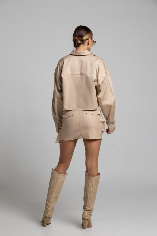 Spódniczka mini CARGO nadruk CHIARA - beżowy - Chiara Wear
