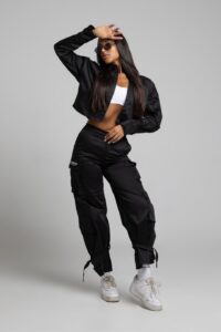 Spodnie CARGO nadruk CHIARA - czarny - Chiara Wear