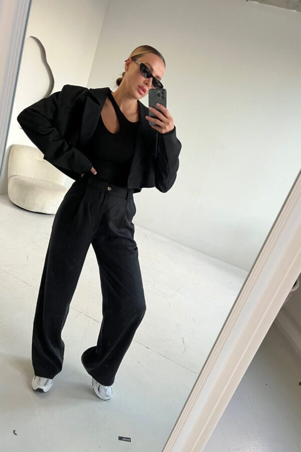 Spodnie garniturowe damskie GARCON TALL - czarny - Chiara Wear