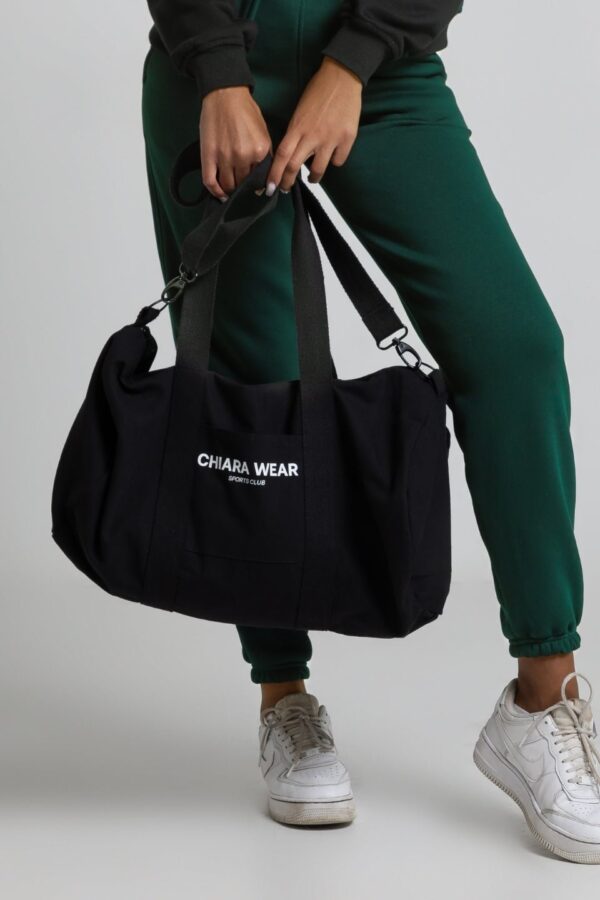 Torba sportowa na zamek SPORTS CLUB - czarna - Chiara Wear