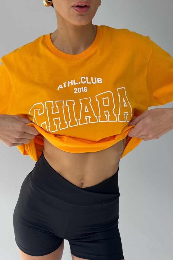 T-shirt bawełniany oversize CHIARA – pomarańczowy