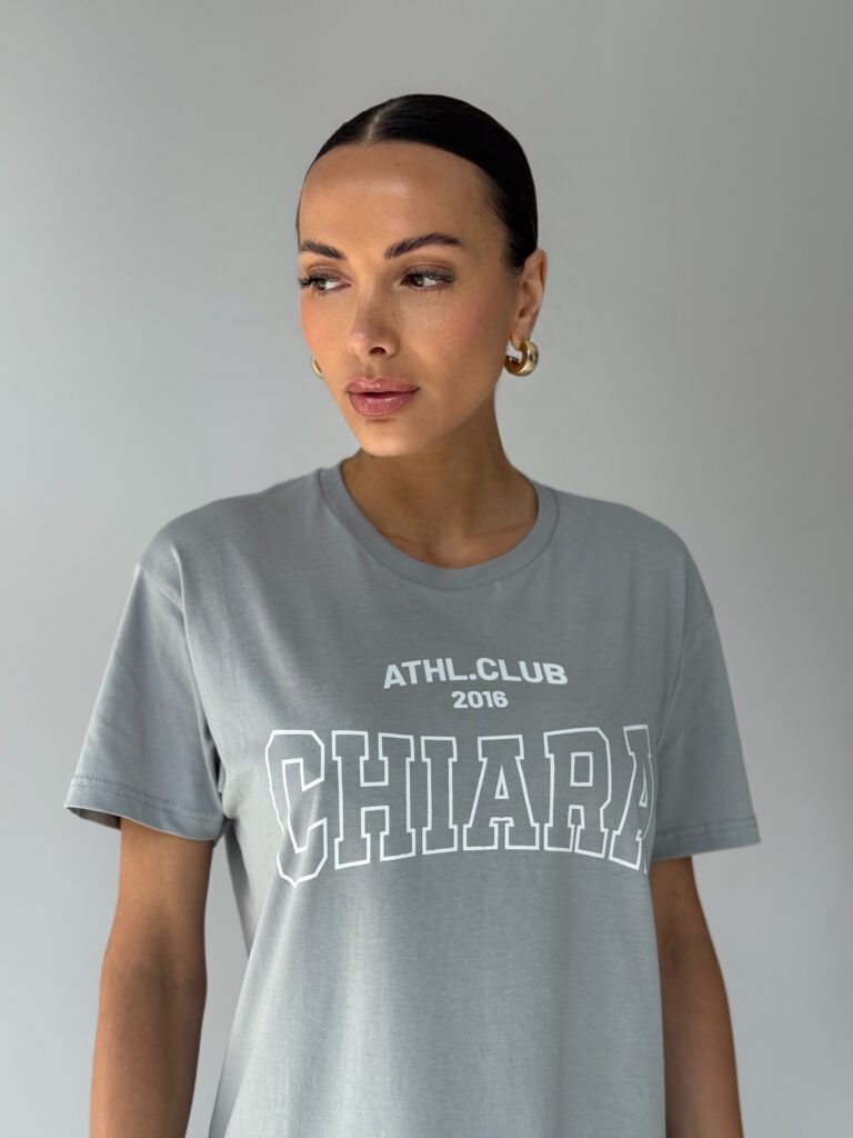 T-shirt bawełniany oversize CHIARA – szary