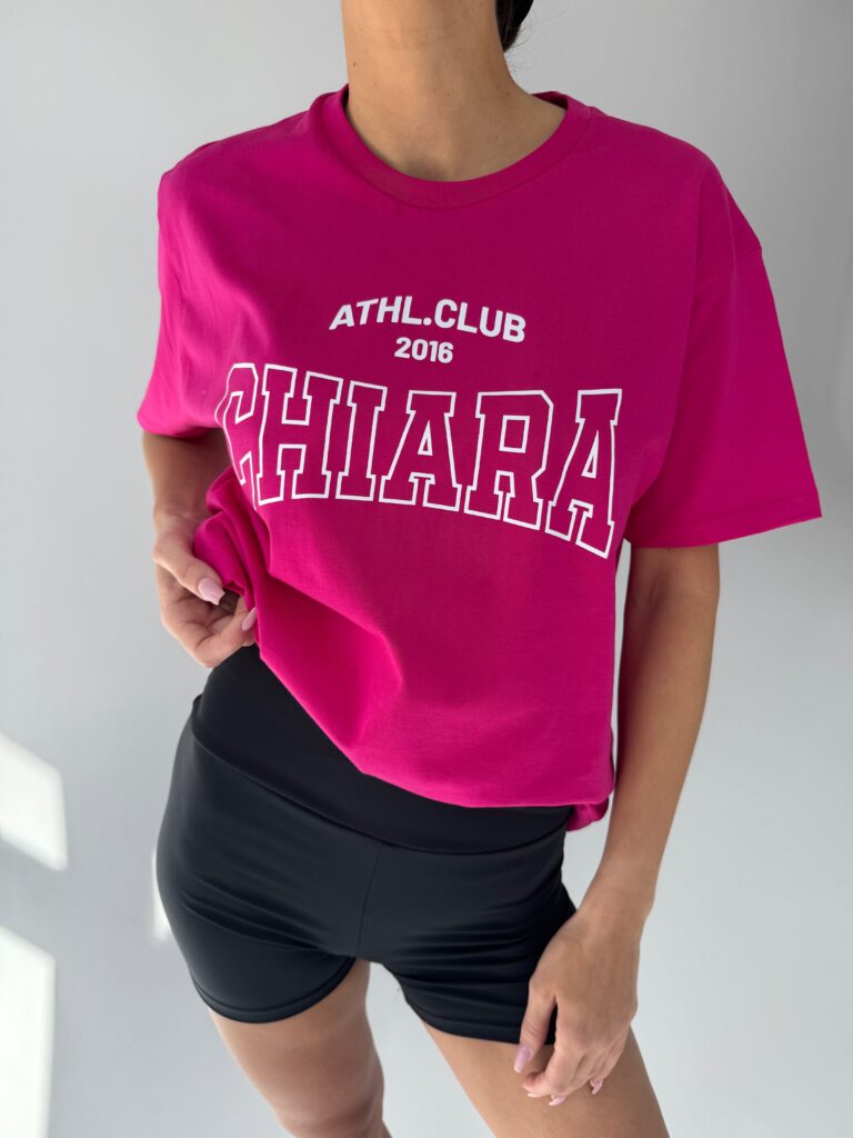 T-shirt bawełniany oversize CHIARA – fuksja